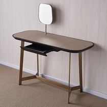Italian minimalist dressing table bedroom home creative personality leather art dressing table small apartment makeup table