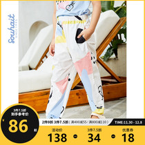 Childrens clothing girls pants 2021 new summer clothes big children loose breathable thin casual pants childrens trousers