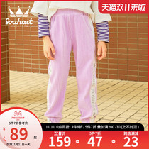 Childrens clothing pants girls knitted trousers 2021 Autumn New comfortable foreign style casual pants stretch sports pants