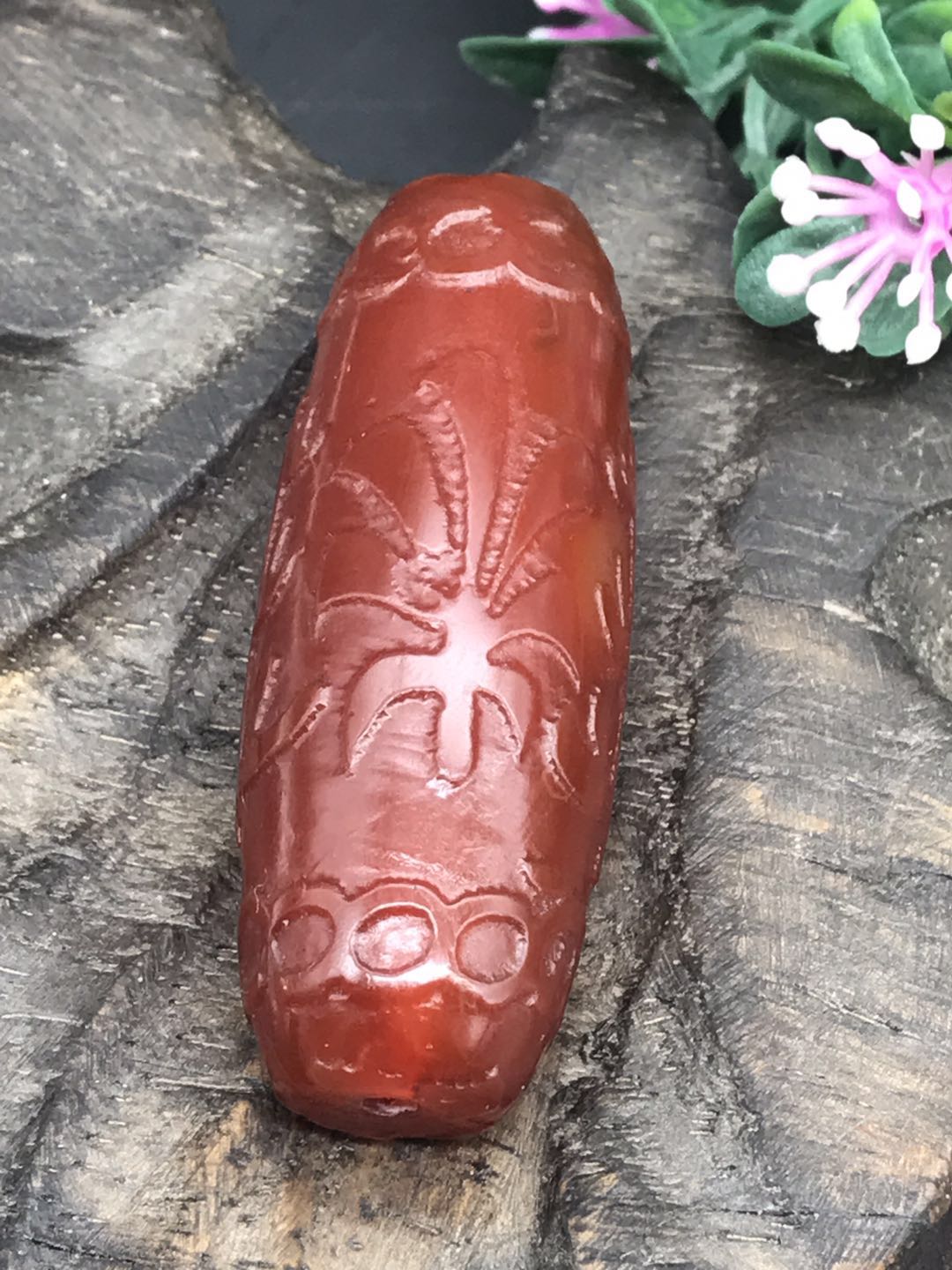 Ancient Play Miscellaneous Jade jade Old Manau imitating the ancient Reiko Liao Jinmanau Flowers Deserve the Pearl Pendant Collection Accessories of Old Everest