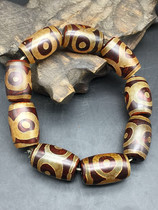 Three eyes day beaded eye string of first-line drugmaker Tianzhu bracelet natural jade medullary jade Manau Mens Tibet