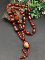Natural Tibet Old Sky Pearl Old Manau Jade Medullary Necklace Three Eyes Pendant Nine Eyes Celestial Beads Zhu Sandal Genuine Products