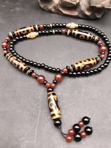 Natural agate celestial beads necklace three eyes nine eyes Tibetan Buddhist beads men and women style ornaments gift