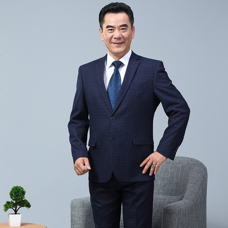 Bộ đồ nam trung niên mùa thu, áo khoác nam, nam trung niên, bố, bộ đồ chuyên nghiệp, bộ đồ, bộ vest sơ mi nam