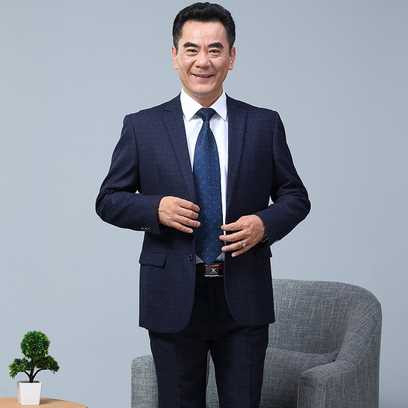 Bộ đồ nam trung niên mùa thu, áo khoác nam, nam trung niên, bố, bộ đồ chuyên nghiệp, bộ đồ, bộ vest sơ mi nam