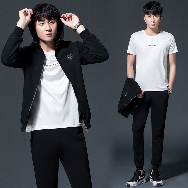 361 men's sports suit 2021 spring and autumn hooded long-sleeved cardigan Jordanno casual sportswear two-piece set