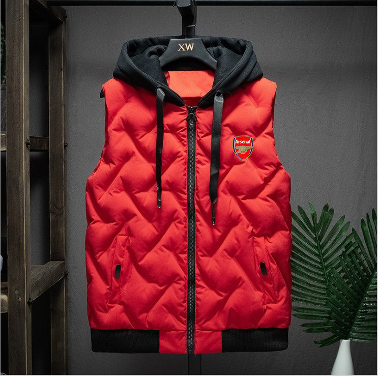 Arsenal's new thickened autumn and winter hooded vest jacket Arsenal fans supplies souvenirs