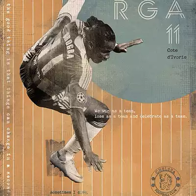 Chelsea fan supplies souvenir Chelsea Didier retro poster (including photo frame)