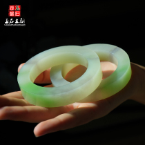 Natural Hetian Jade Bracelet Blank Custom Blessing Bracelet Round Bar Beauty Bar Womens Bracelet Jade Bracelet Live Room Custom Model
