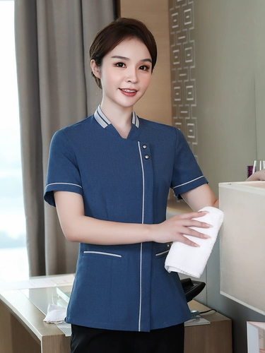 Рабочая одежда для персонала по уборке, летняя одежда с короткими рукавами для горничной в отеле, одежда для тети, одежда большого размера