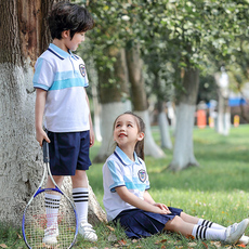 детская форма 儿童校服套装幼儿园园服夏装小学生校服夏天短袖运动班服定制 m36