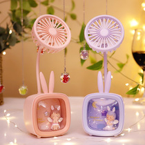 Mini Small Fan Usb Charging Student Night Light Hostel Mute Desktop Home Office Desktop Mini Fan