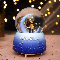 Crystal ball snowflake rotating music box Music Box Music Box ornaments female birthday gift girl to send girlfriend Tanabata Valentines Day