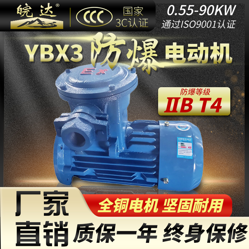 Wanda explosion-proof motor YBX3 three-phase asynchronous 380V4 pole national standard copper core coal mine with energy saving motor