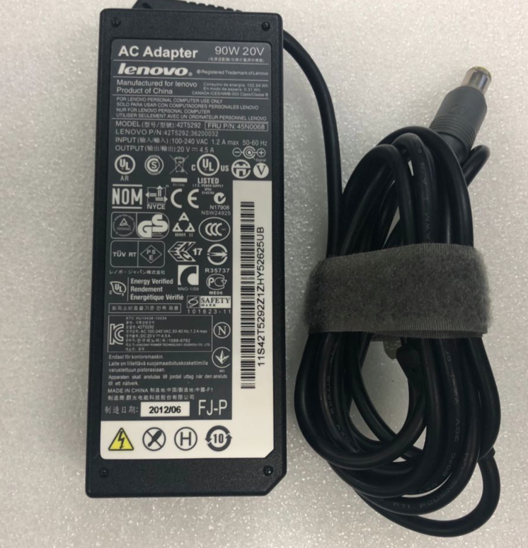 New Original Lenovo T500 T520 T530 W500 Power Adapter 20V-4 5A 90W Round