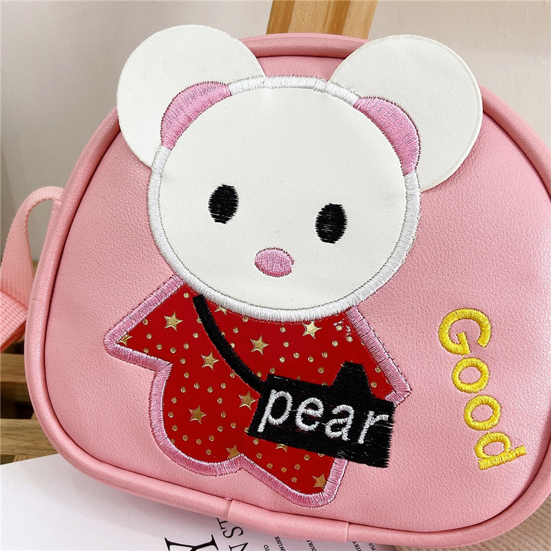 Enfants Faux Cuir Animal Dessin Animé Mignon Demi-Cercle Fermeture Éclair Sac Bandoulière display picture 1