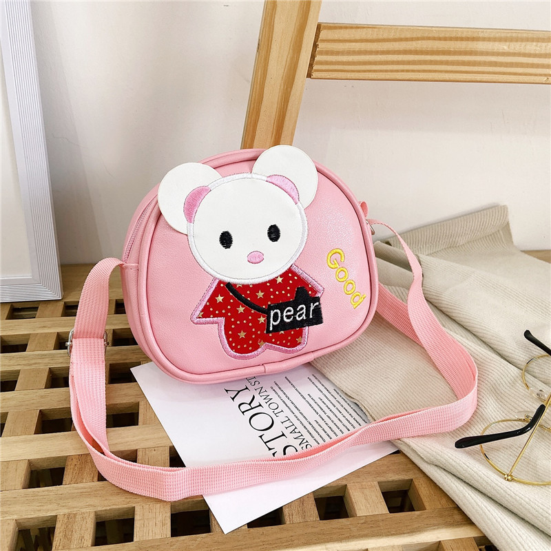 Enfants Faux Cuir Animal Dessin Animé Mignon Demi-Cercle Fermeture Éclair Sac Bandoulière display picture 3