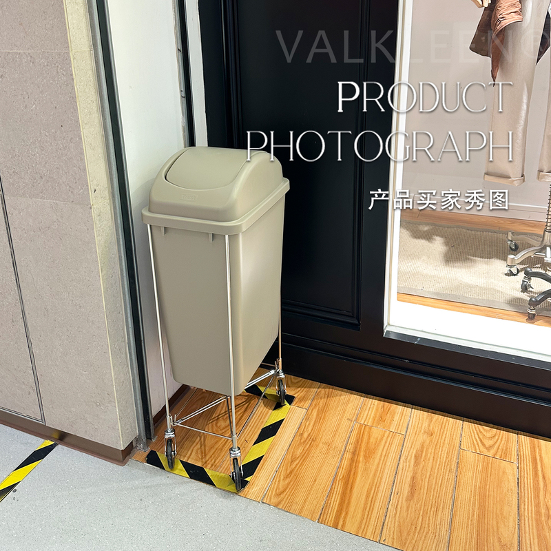 39L Trust Large-Capacity Kitchen and Courtyard Commercial Trash Can with Wheels, Movable, 74cm Height 39L Trust Large-Capacity Kitchen and Courtyard Commercial Trash Can with Wheels, Movable, 74cm Height