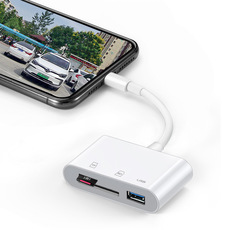 Apple аудио-, видео- кабель 适用苹果手机ipad otg读卡器三合一type-c转usb3.0转换线sd/tf卡