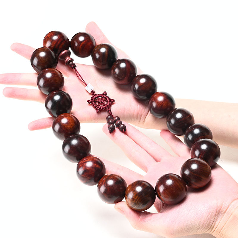 Natural Laos red ACID branch hand-held ROSARY HAND STRING 30MM big Buddha beads Car pendant Car accessories