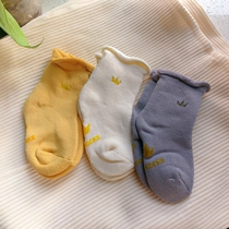 Autumn and winter men and women Baby Cotton socks non-slip baby Terry thick socks cartoon pine socks newborn floor socks