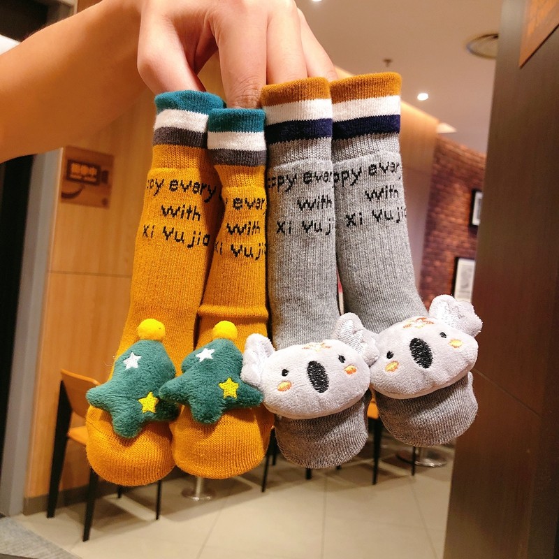 Baby Socks Spring Autumn Pure Cotton Flooring Socks Cartoon Paparazzi Cute Learning Step Socks Newborn Baby Yingren Midway Socks
