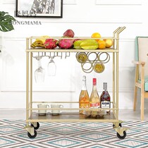 Unilateral handrail wrought iron solid wood dining car club hotel silent KTV restaurant wine commercial trolley rack