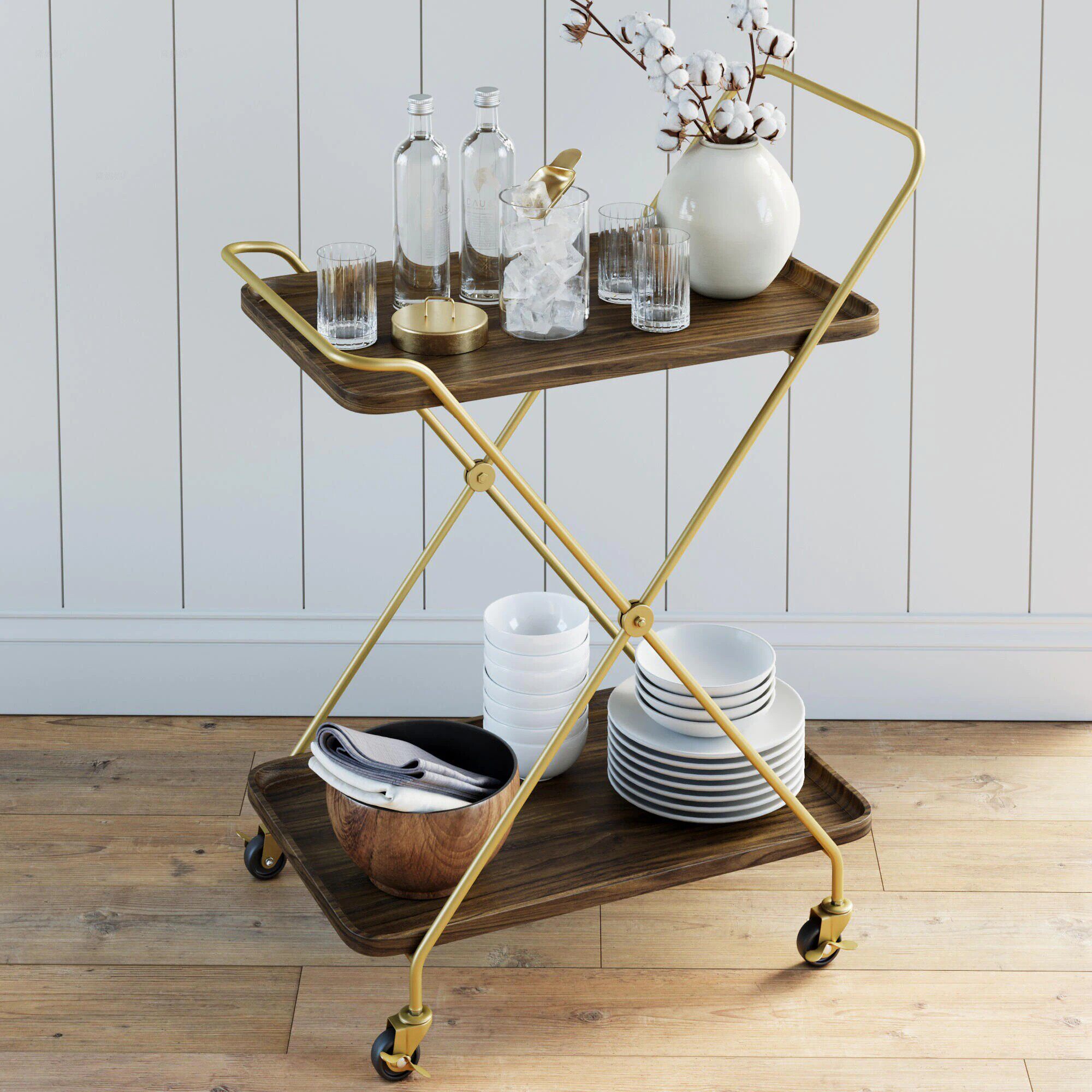 European-style dining car delivery car trolley wine Golden service wine truck Villa model nail shop beverage car