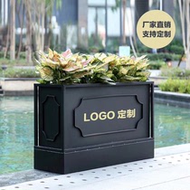 Iron flower box Road gardening galvanized plate Flower trough landscape flower stand flower bed road guardrail shop door beautification plant box