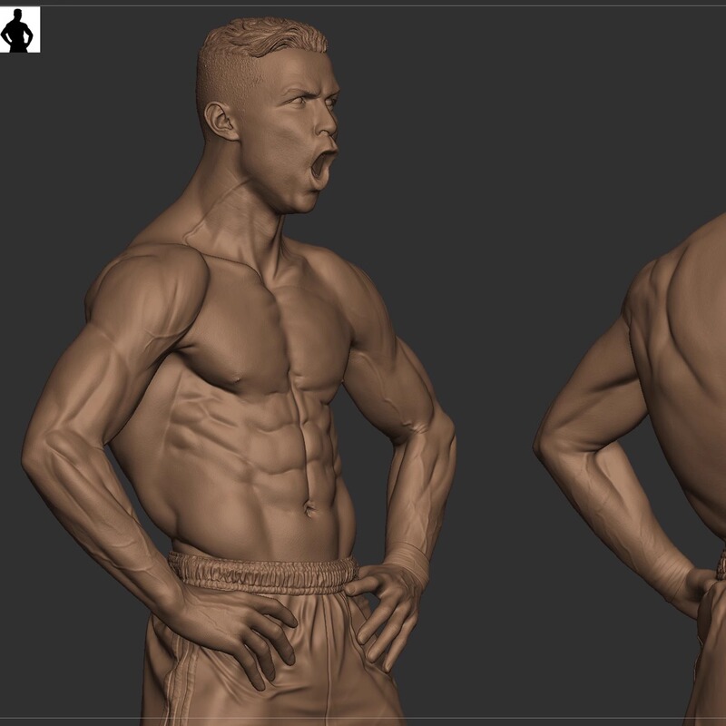 Cristiano Ronaldo 3D Printed Figure Model High-Precision Material Drawings Stl File