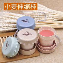 Folding water Cup travel portable drinking cup wheat Cup can put pocket telescopic mouthwash Cup hotel drinking cup