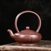 Taiwan return to the first factory old purple clay pot Cultural Revolution teapot Ji Yishun full handmade original mine old purple mud Lotus Jacquard