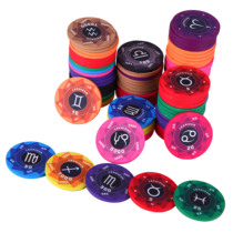 Full 100 pieces 39 ceramic chips 10 grams Texas Holdem chips 12 constellation ceramic chips set