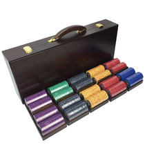 500 no face value ceramic chip set 43 diameter Texas Holdem chip wooden box with ceramic code set