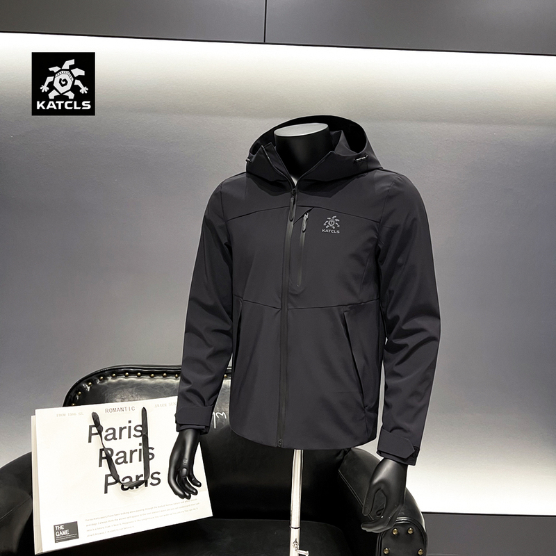 Fashionable and Versatile Men's Outdoor Spring Luxury Casual Jacket, Men's Business Windproof Simple Softshell Outdoor Jacket
