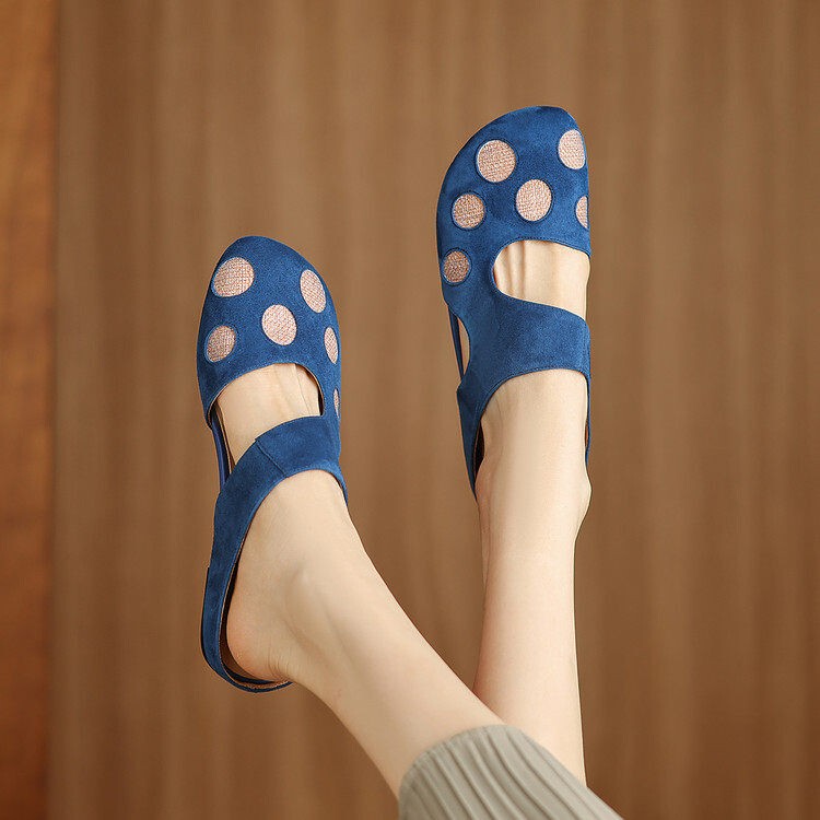 【Italy】Mariaconti ⭐ ~ Innocent and Playful Atmosphere, Summer Flat Genuine Leather Comfortable Closed-Toe Slippers for Women. 【Italy】Mariaconti ⭐ ~ Innocent and Playful Atmosphere, Summer Flat Genuine Leather Comfortable Closed-Toe Slippers for Women.