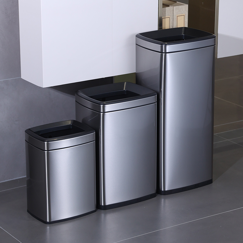 Commercial Large-Capacity Heightened Stainless Steel Trash Can with Paper Towel Dispenser, Hotel Rectangular Vertical Large Size Without Lid, Direct Throw-In Commercial Large-Capacity Heightened Stainless Steel Trash Can with Paper Towel Dispenser, Hotel Rectangular Vertical Large Size Without Lid, Direct Throw-In