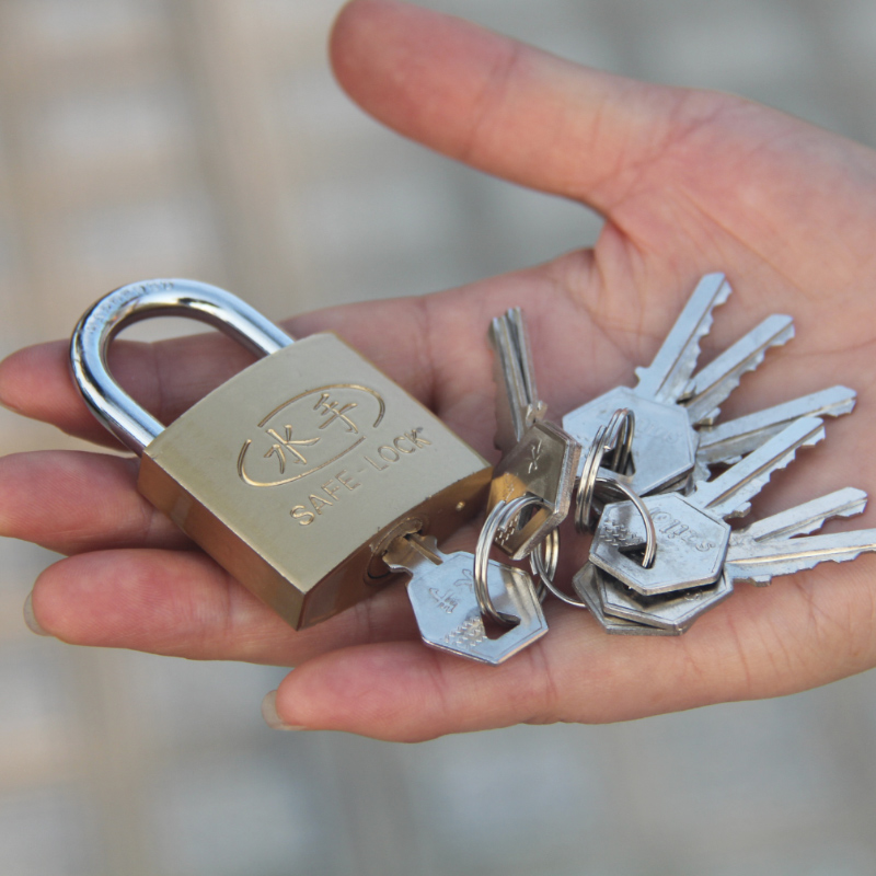 9 keys Dormitory door padlock Bedroom door lock straight unlock Waterproof and rustproof household door lock Wardrobe lock