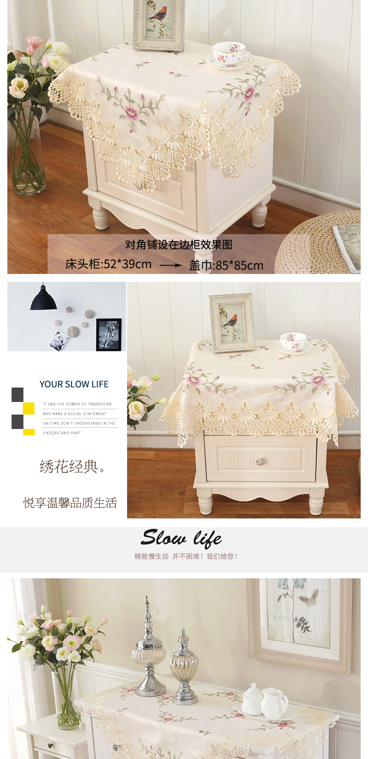 Wei Mi 5153 chéo thêu ren bàn vải vải bàn cà phê khăn khăn trải bàn mục vụ khăn trải bàn với khăn trải khăn trải bàn kính phòng khách