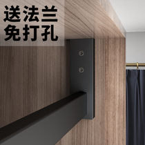 Wardrobe hanging rod through thickened wardrobe crossbar bracket fixed hardware accessories Clothes drying rod cabinet aluminum alloy rod
