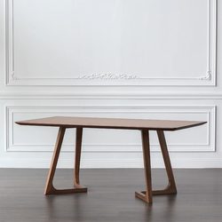 Solid Wood Dining Table For Home Negotiation Tea Table Walnut Color Accessible Luxury Normcore Fancy Rectangular Desk Hiroshima Chair Set