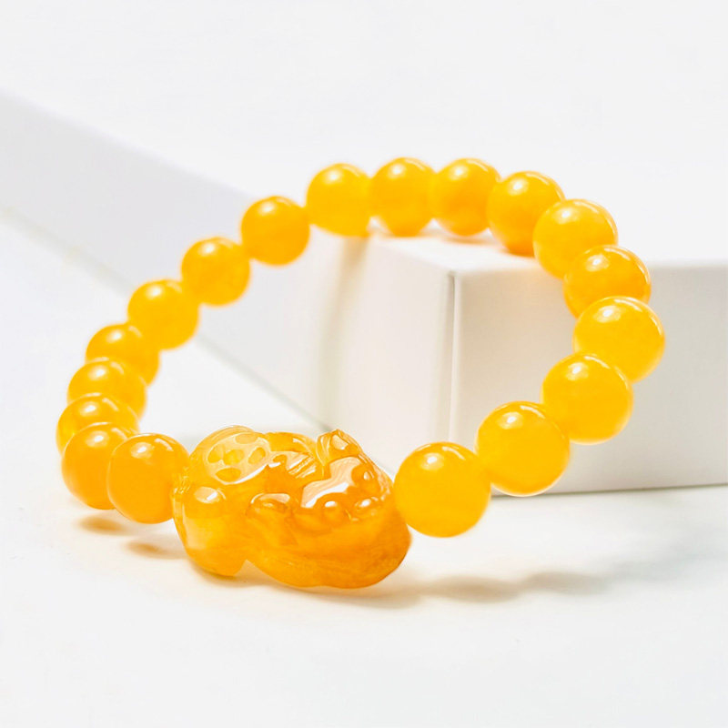 天然黄翡翠貔貅ブレスレット、黄翡翠ブレスレット、ビルマ黄翡翠ブレスレット、黄翡翠貔貅ブレスレット、古い黄翡翠