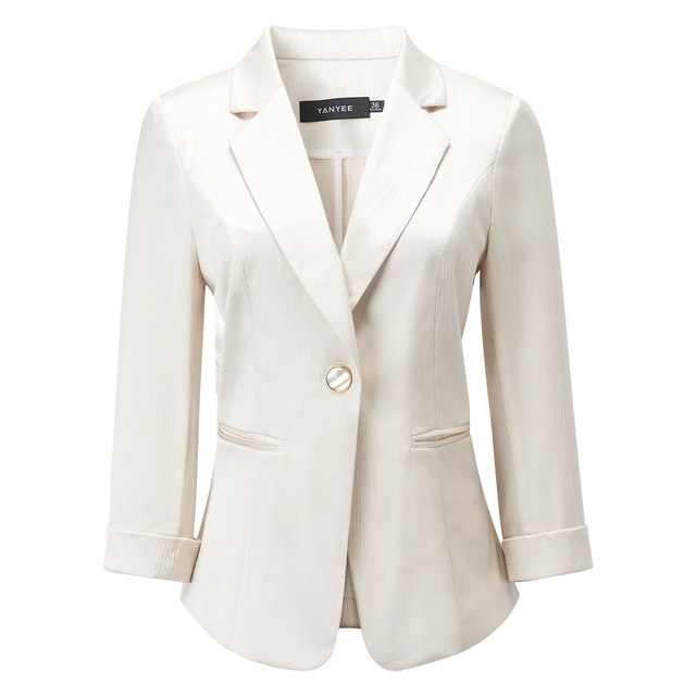 Yanyu versatile white suit jacket for women 2024 new spring business suit suit three-quarter sleeves high-end formal wear