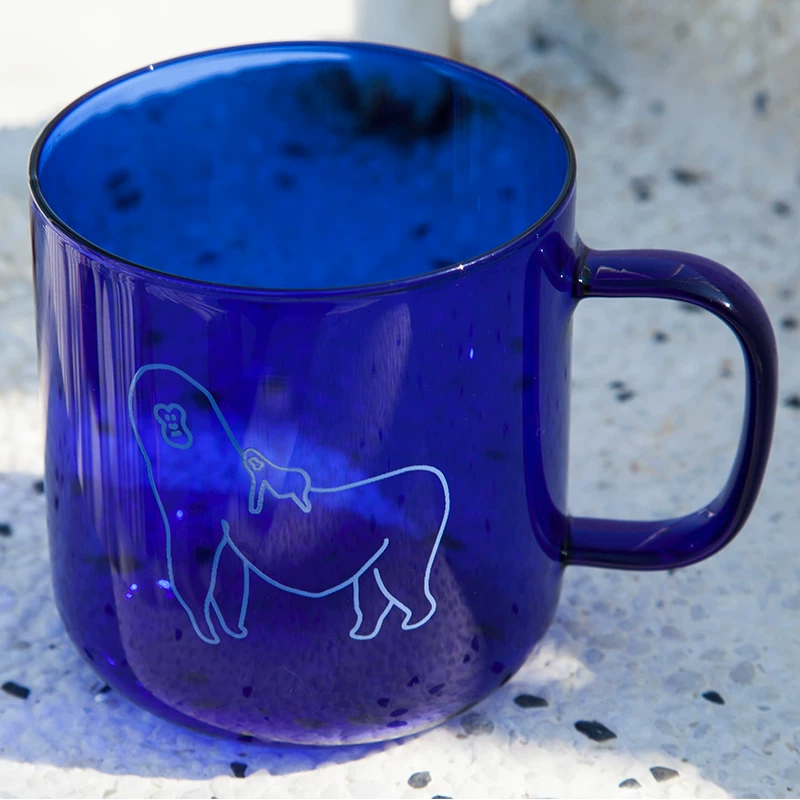 Потайная кисть с короткой ручкой Yizi с граффити, высокого borosilicate стеклянный цветной чашка товара для молока