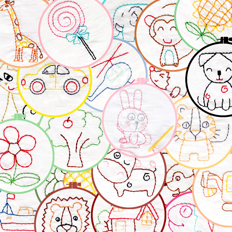 Kindergarten embroidery plastic needles can be used as face towels, handkerchiefs, handkerchiefs, children's handmade simple diy material packs