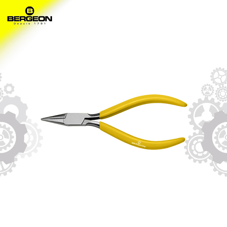 Bog tool BERGEON 2626 ROUND MOUTH FLAT MOUTH STEEL PLIERS (WITH TOOTH) WATCH REPAIR