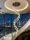 Villa Stairwell Chandelier, Simple Modern Rotating Hollow Staircase Light, Duplex Loft High-Ceiling Living Room Large Chandelier