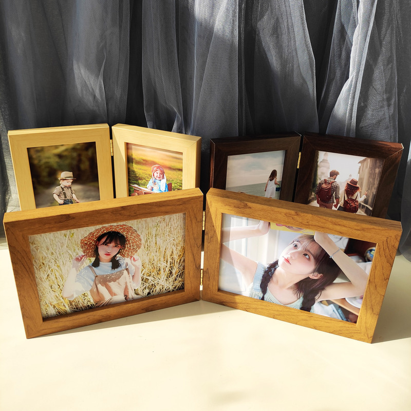 Photo Frame Screen Double-Linkage Foldable Creative Combination Display Stand Photo Frame 567810inch Children's Couple Photo Frame