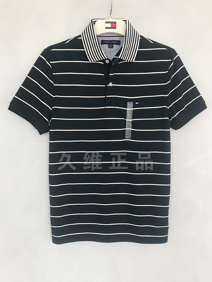 Jiuwei xác thực toàn cầu mua Tommy Hilfiger nam mùa hè ngắn tay thoải mái đồng bằng bông áo sơ mi POLO áo sơ mi