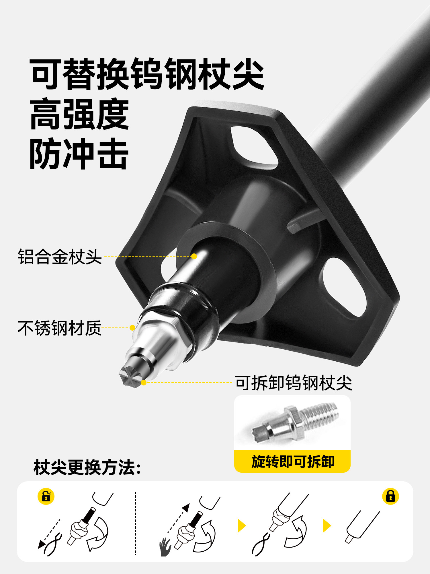 Original Cross-Country Running Trekking Poles, Professional Outdoor Climbing Canes, Carbon Fiber Lightweight Foldable Walking Sticks for Men and Women